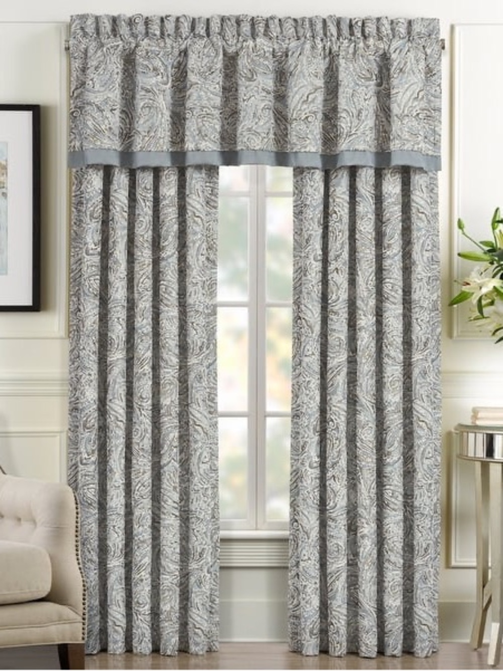 Queen Street Garrison Rod Pocket Light-Filtering Set of 2 Curtain Panel NEW